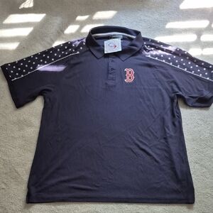 Genuine Merchandise Black Polo Shirt with Red Logo